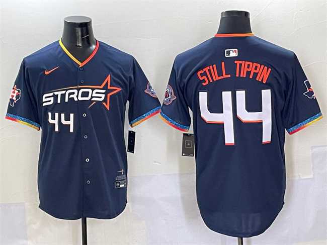 Men%27s Houston Astros #44 Still Tippin Navy 2025 City Connect With Texas Patch Limited Stitched Jersey